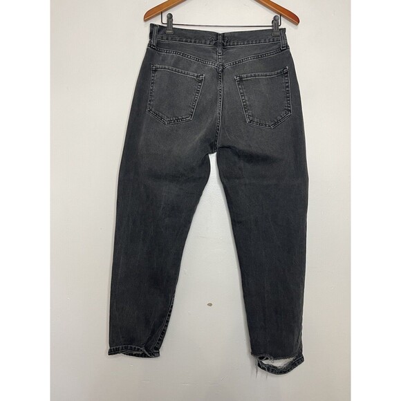 Forever 21 Distressed Jeans Black Womens 30 Distressed Straight High Rise - Picture 7 of 10